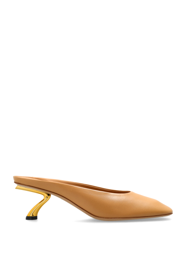 FERRAGAMO - Women - Heeled mules `Safi` - Beige