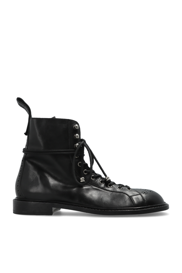 Versace - Men - Leather shoes with perforation - Black 392390₽