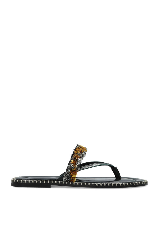 Dries Van Noten - Women - Leather slides - Green 204590₽