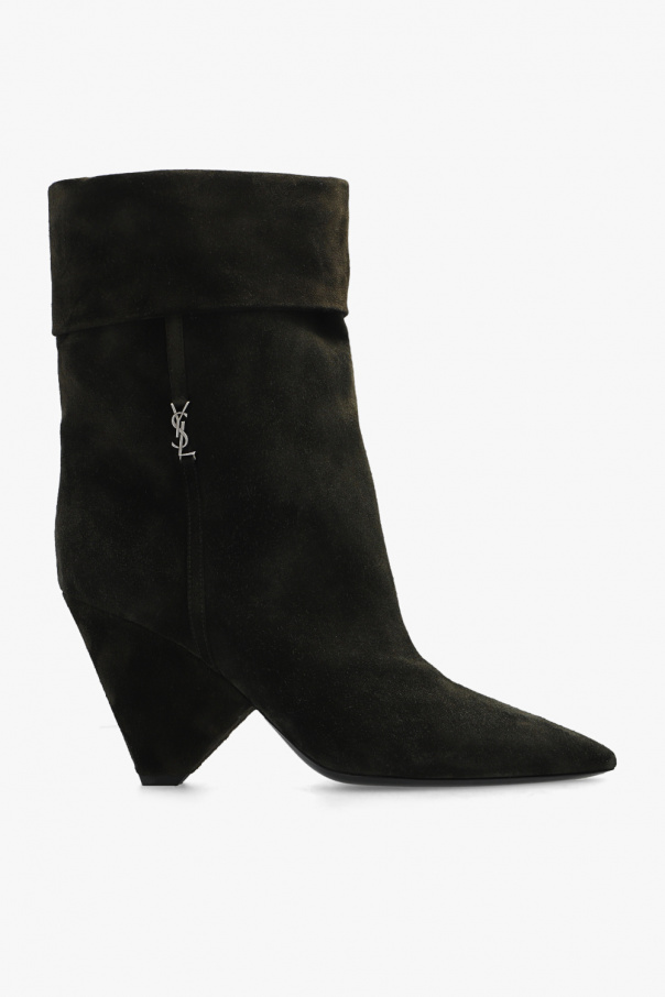 Saint Laurent - Women - Niki heeled ankle boots - Green 293390₽