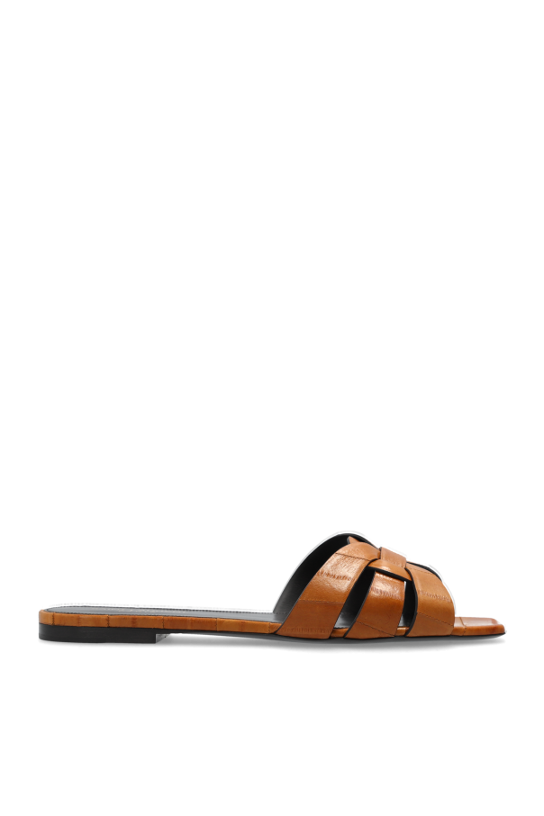 Saint Laurent - Women - Leather Slippers - Brown 191890₽