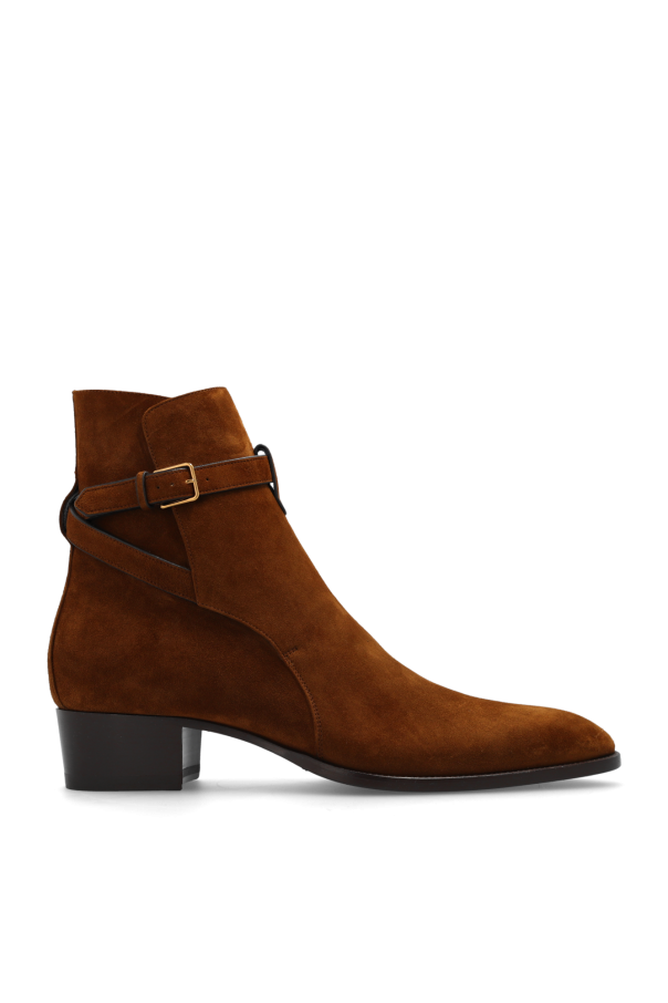 Saint Laurent - Men - Wyatt heeled ankle boots - Brown 268090₽
