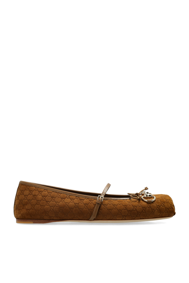 Gucci - Women - Suede ballet flats Horsebit - Brown 204590₽