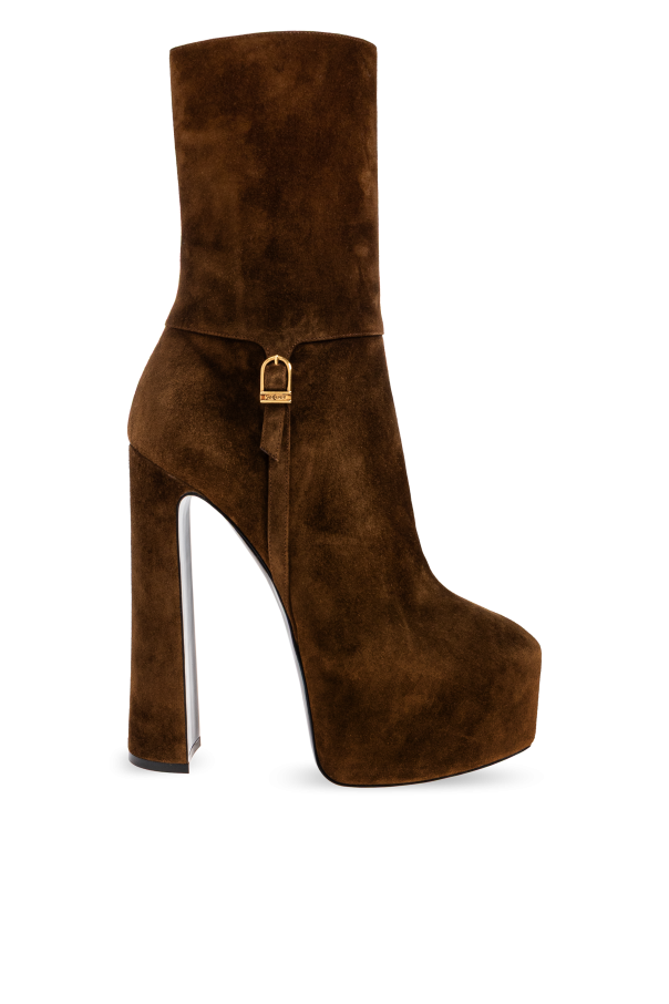 Saint Laurent - Women - NIKO platform ankle boots - Brown 489090₽