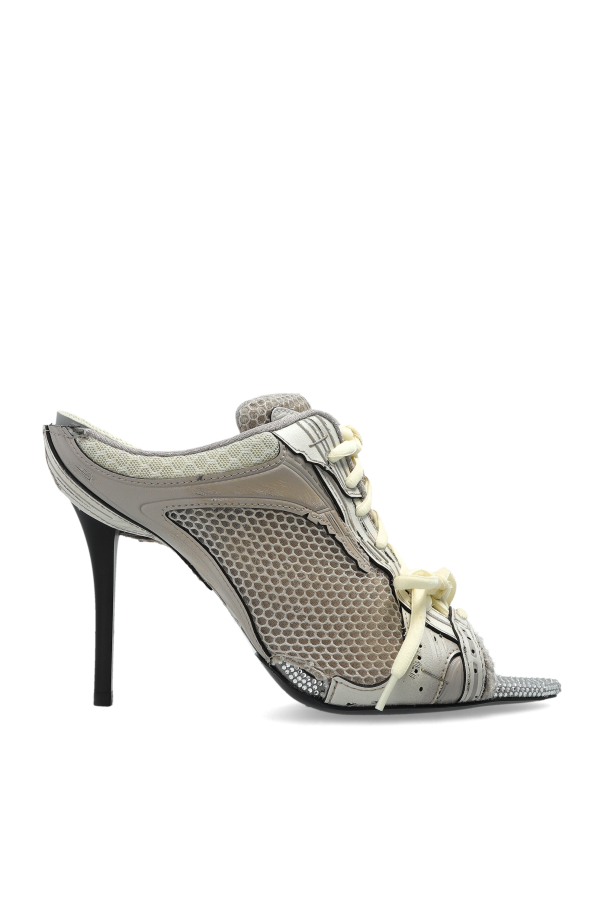 Balenciaga - Women -  Stapler  heeled mules - Grey