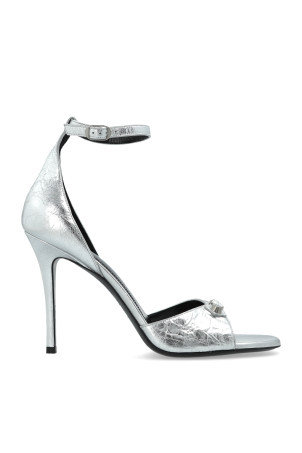 Balenciaga - Women - Leather heeled sandals City Up - Silver 242690₽