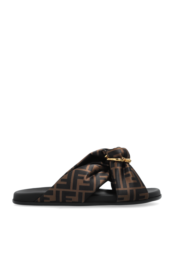 Fendi - Women - Slides with logo - Brown 196490₽