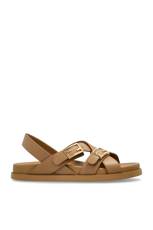 Fendi - Women - Leather sandals - Brown 219790₽