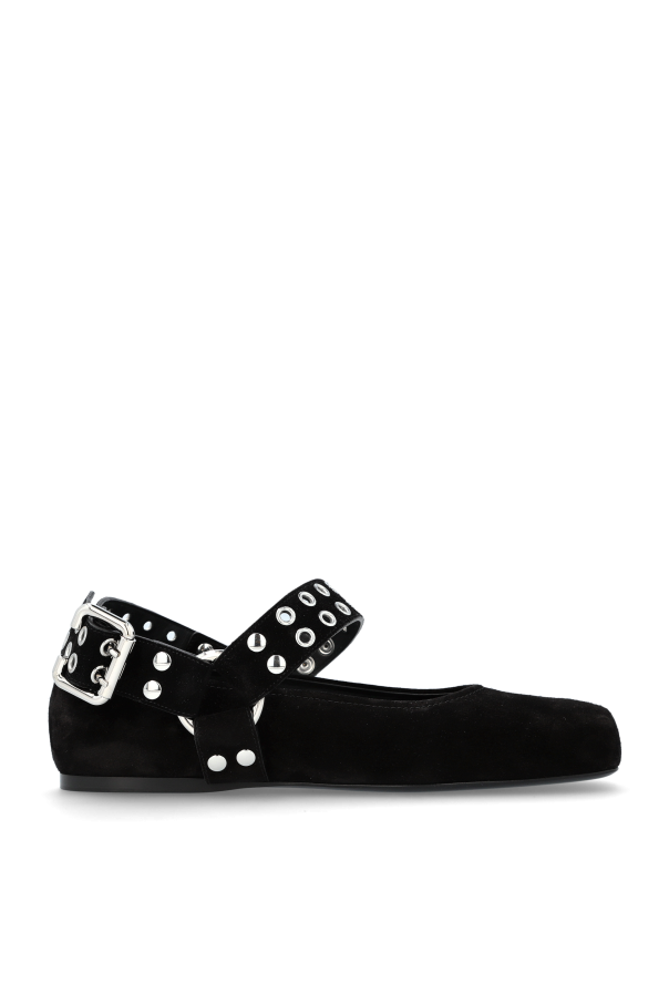 Alaïa - Women - Suede ballet flats `Biker` - Black