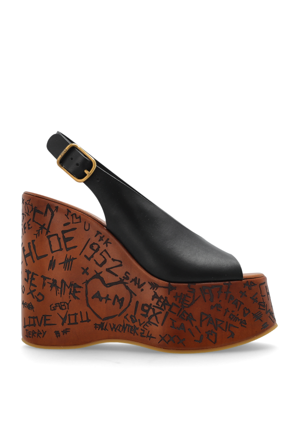 Chlo - Women - Maxime wedge sandals - Black 252790₽