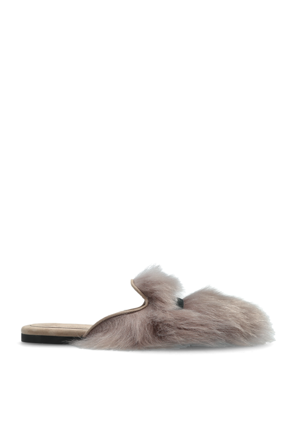 Dolce - Gabbana - Women - Futrzane slippers - Grey 217890₽