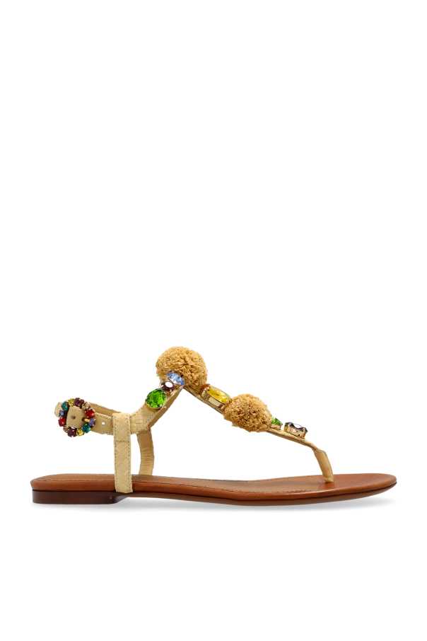 Dolce - Gabbana - Women - Sandals with shimmering embellishments - Beige 240990₽