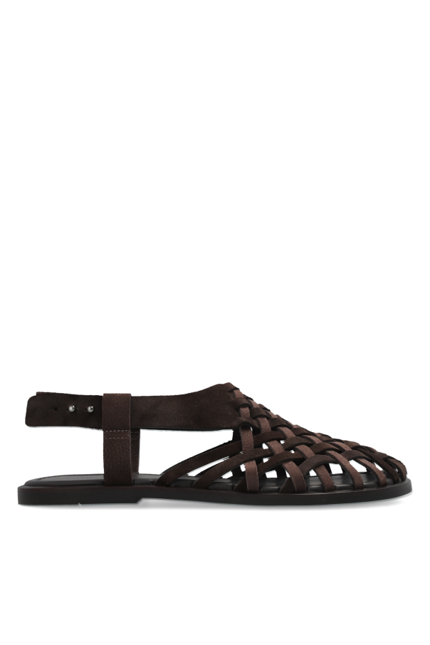 Giorgio Armani - Men - Leather sandals - Brown 204590₽