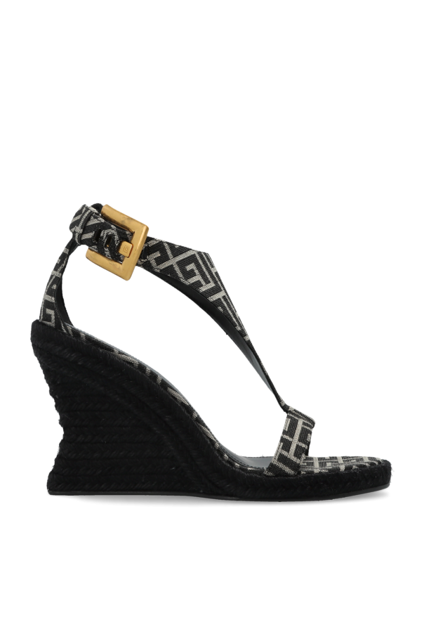 Balmain - Women - Anthem wedge sandals - Black 195990₽