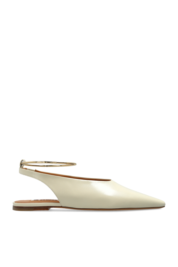 JIL SANDER - Women - Leather ballet flats - Cream 203590₽