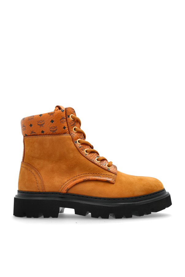 MCM - Women - Suede lace-up boots - Brown 193490₽