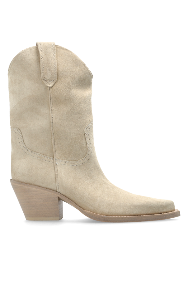 Paris Texas - Women - Suede heeled ankle boots Dakota - Cream 196990₽