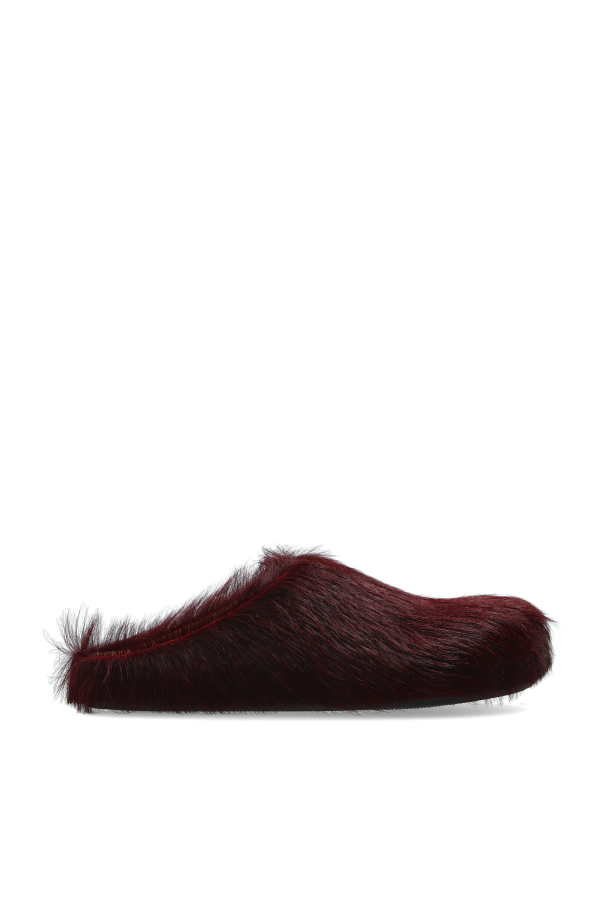Marni - Women - Futrzane slippers - Burgundy 193490₽