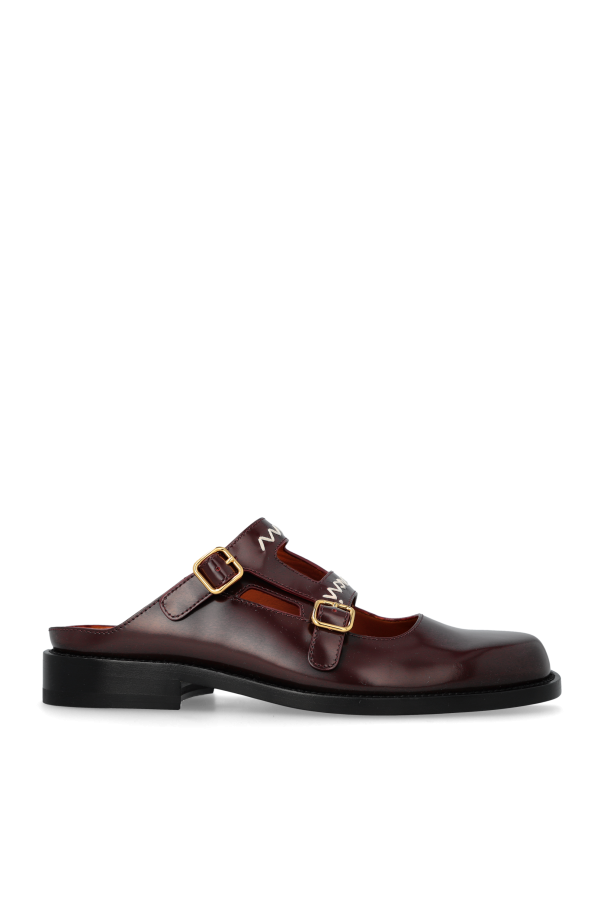 Marni - Women - Leather Slides - Burgundy