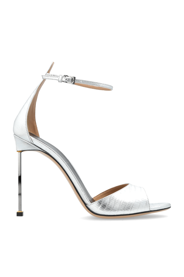 Tom Ford - Women - Leather heeled sandals - Silver 306090₽