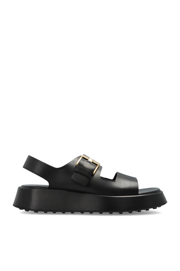 Tod s - Women - Gomma leather sandals - Black 193490₽