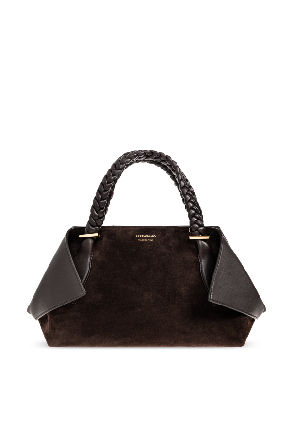FERRAGAMO - Women - Suede handbag - Brown 641190₽