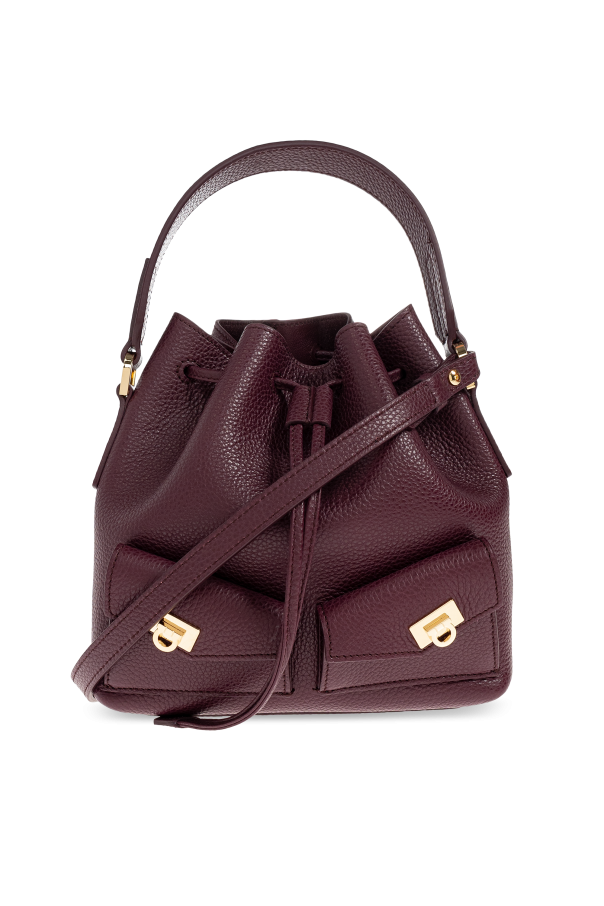 FERRAGAMO - Women - Drawstring Handbag - Burgundy 240090₽